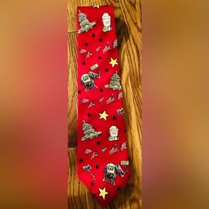 Mike Luckovich Vintage 1996 GOP Republic Party Tie Red 100% Silk